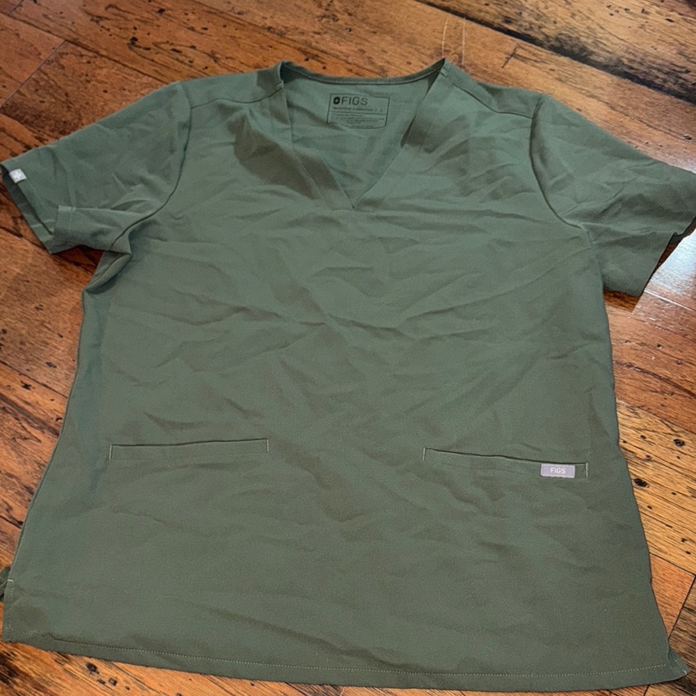 Figs Green Scrub Top